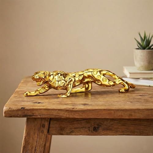 Creative Leopard Statue, Lucky Fengshui Jaguar/Cheetah Gift for Car Office Home Decorative Showpiece - 4.5 cm