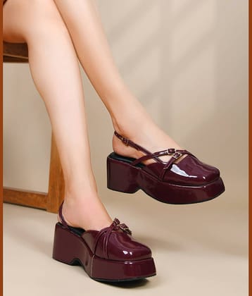 JM Looks Maroon Women's Sandal Heels