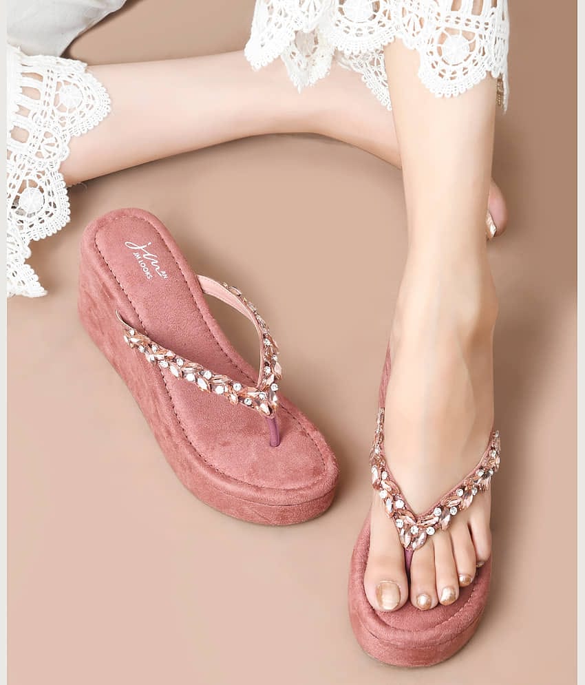 JM Looks Red Women's Slip On Heels