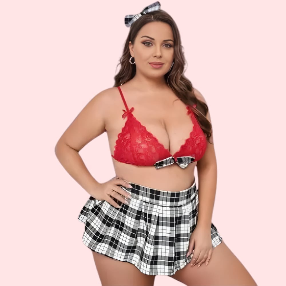 Sexy Schoolgirl Roleplay Costume with Luxury Panty Gift