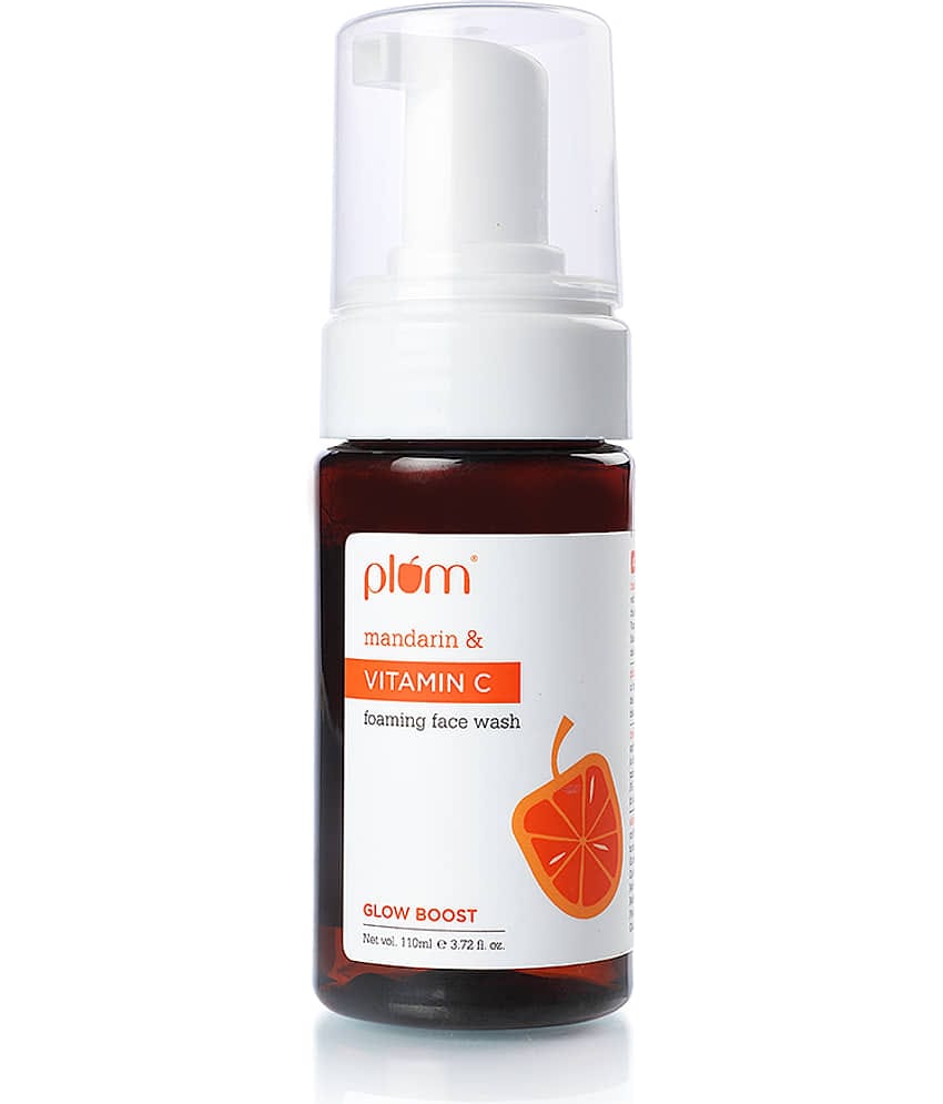 Plum Vitamin C Foaming Face Wash with Mandarin , For Glowing Skin , For Gentle Cleansing, 100% Vegan 110ml