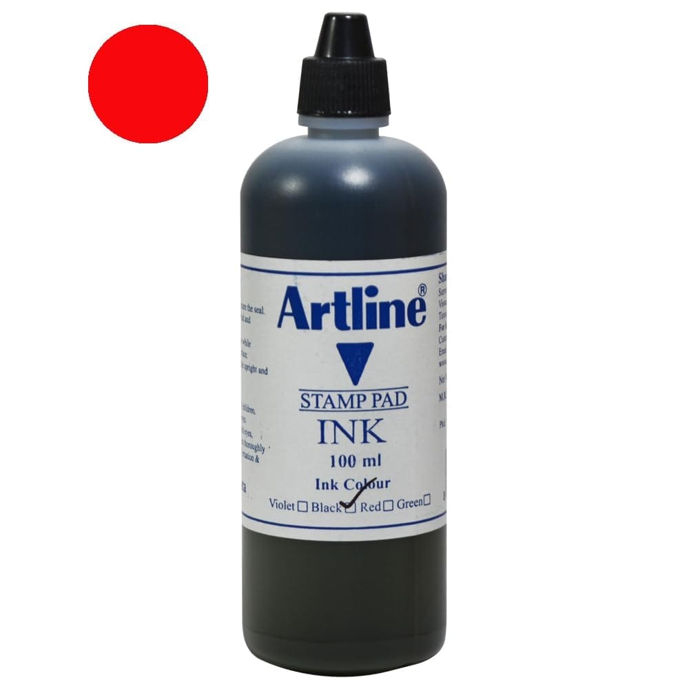 Artline Stamp Pad Ink 100 ML Red Colour Pack of 12