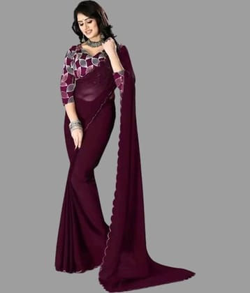 supalee Tex Georgette Solid Saree With Unstitched Blouse Piece ( Multicolor1 )