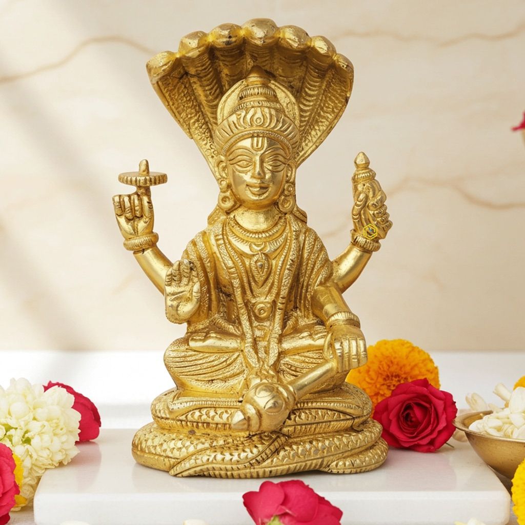 Brass Showpiece Nariane With Sheshnaag God Idol Statue (BSMAS992 C)