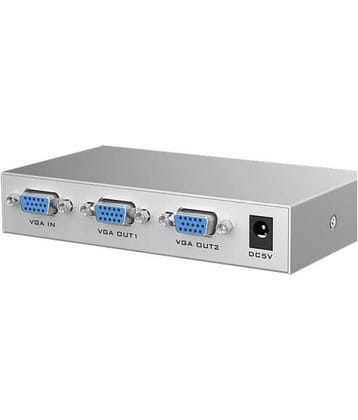 2 Port VGA Splitter Box - Connect 2 Monitors With 1 PC Laptop, VIDEO SPLITTER