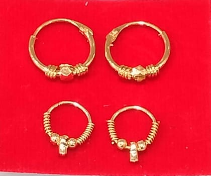 Stylish Fancy Party Wear Wedding Bridal Daily Use Gold Earrings Stud Bali 2 Pair