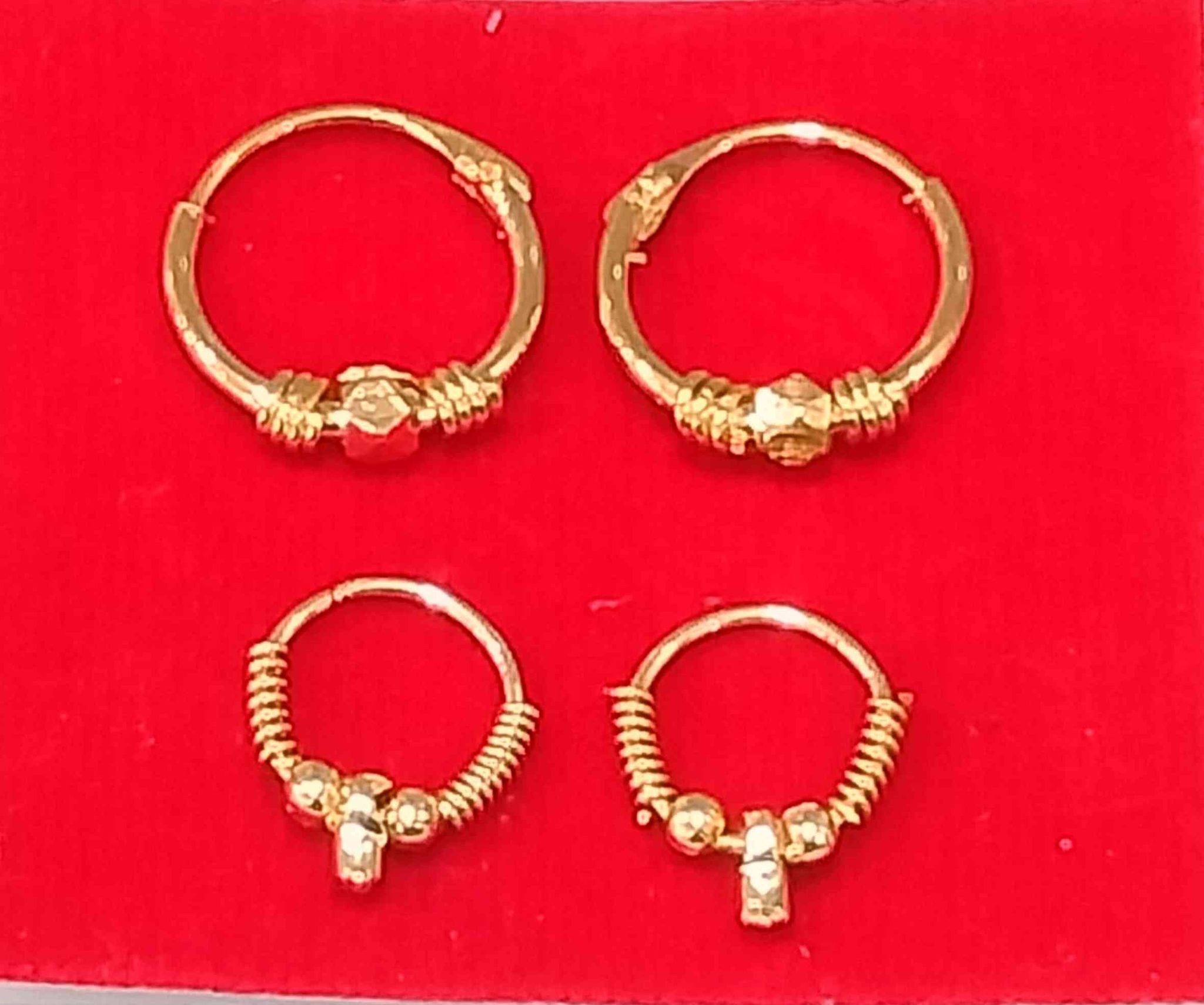 Stylish Fancy Party Wear Wedding Bridal Daily Use Gold Earrings Stud Bali 2 Pair