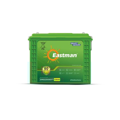 Eastman EMSS230060TT 230Ah Tall Tubular Inverter Battery | Lead Acid | 60-Month Warranty | Compatible with 700VA–2000VA Inverters