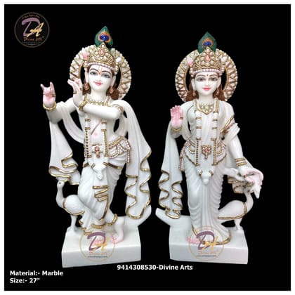 Radha Krishna Marble Statue