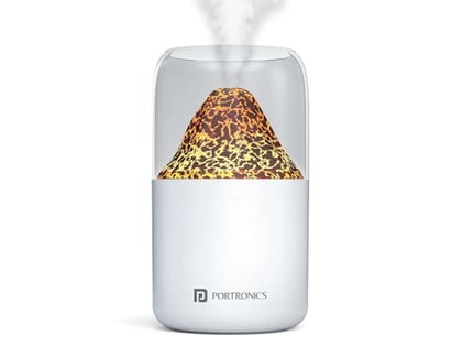 Portronics Magma 2-in-1 Volcano Water Mist Humidifier & Night Lamp, Type-C Powered, Silent Operation, Dual Mist & Light Modes, 300 ml Tank, Skin Hydration & Easy Breathing Portronics Magma 2-in-1 Volcano Water Mist Humidifier & Night Lamp, Type-C Powered, Silent Operation, Dual Mist & Light Modes, 300 ml Tank, Skin Hydration & Easy Breathing