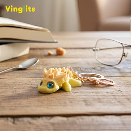 Vinglits Fantasy Shelf 3D Printed Keychains – Articulated Animal Toys, Pocket-Friendly Keyrings, Stress Relief Desk Toys for Kids & Adults, Collectible Accessories (Dragon- Raegar, Medium)