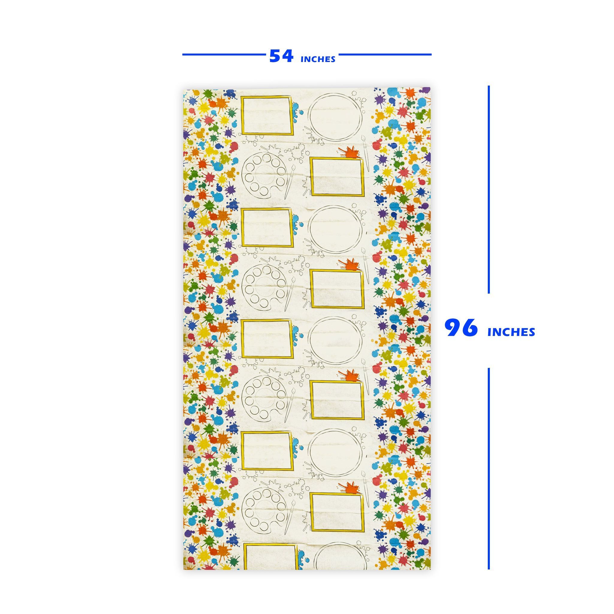 Paint & Art Theme Tablecover for Kids - 54 Inches X 96 inches - 1PC