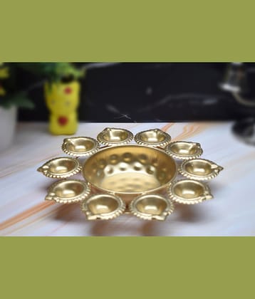FASHION BIZZ Brass Designer Diya - Pack of 1