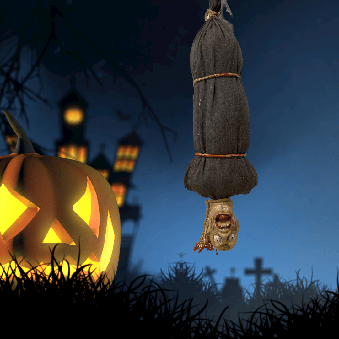 Up side Down Light Up Hanging Ghost w/Noise for Halloween/ Theme Party Decor - 1PC - 4FT
