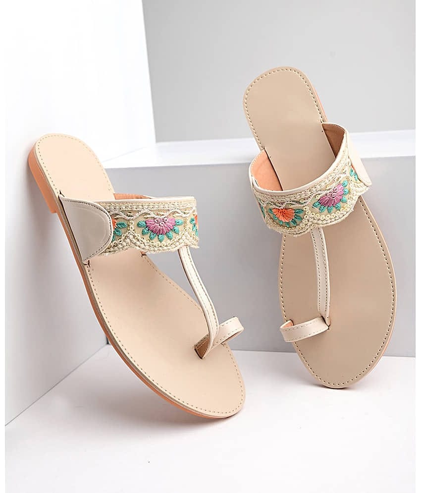 Shoetopia Beige Women's Flats
