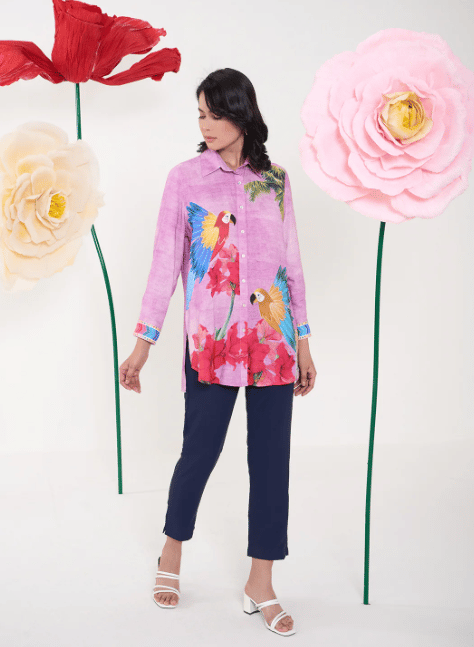 PINK RUFUS COLLARED BUTTON DOWN SHIRT