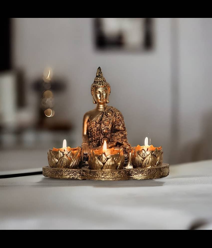 BECKON VENTURE Samadhi Buddha Showpiece 15 cm - Pack of 1