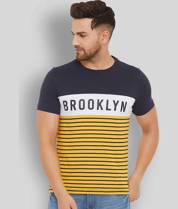 AUSTIN WOOD - Yellow Cotton Blend Regular Fit  Men's T-Shirt ( Pack of 1 )