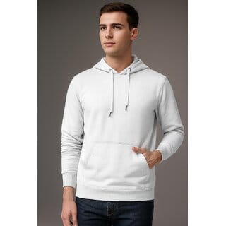 PrintCultr Mens Full Sleeve Solid Hooded Sweatshirt Casual, Comfortable & Stylish (White) PrintCultr Mens Full Sleeve Solid Hooded Sweatshirt Casual, Comfortable & Stylish (White)