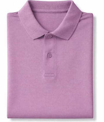Alexender Men Cotton Blend Regular Fit Solid Polo T Shirt ( Purple )