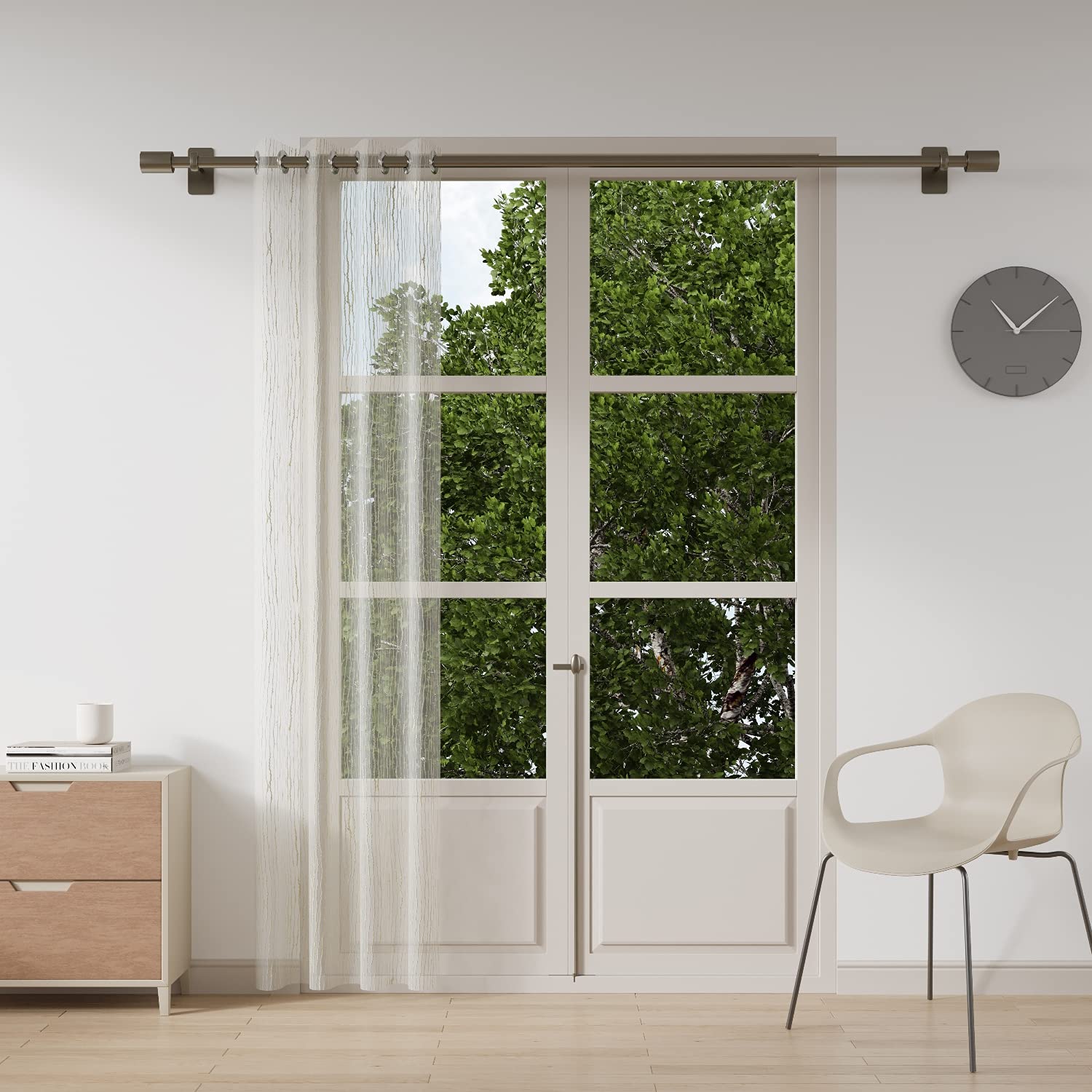 DDECOR - 100% PolyesterJacquard And Woven PatternDoor 7 Ft|135 CM X 225 CM| - White