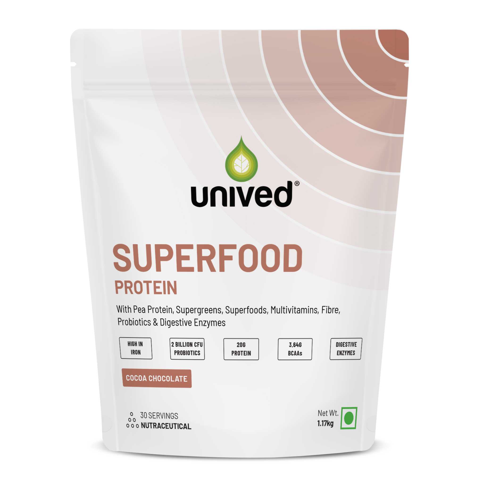 Unived Superfoods Protein for Daily Strength, Energy, Health Cocoa Chocolate