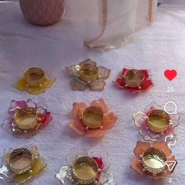 resin lotus diya