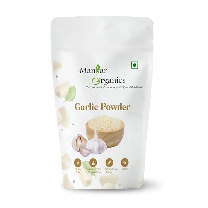 ManHar Organics Garlic Powder | Lahsun / Lehsun / Dry Garlic Powder | 100% Natural & Edible | Rich Aroma & Taste | Seasoning for Cooking, Marinades & Snacks – 1KG