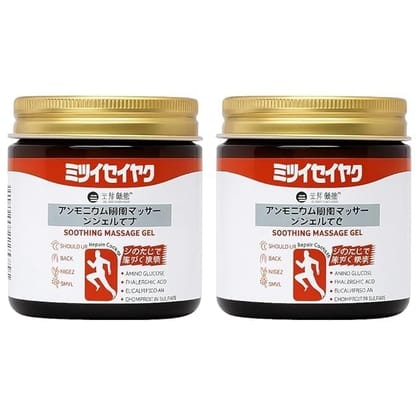 ELHAE Japanese Soothing Joint & Muscle Massage Gel | Topical Herbal Relief with Mugwort, Hyaluronic Acid & Ajinoglucose | Cooling Formula for Back, Knee, Neck, Shoulder | Pack Of 2 x 100g