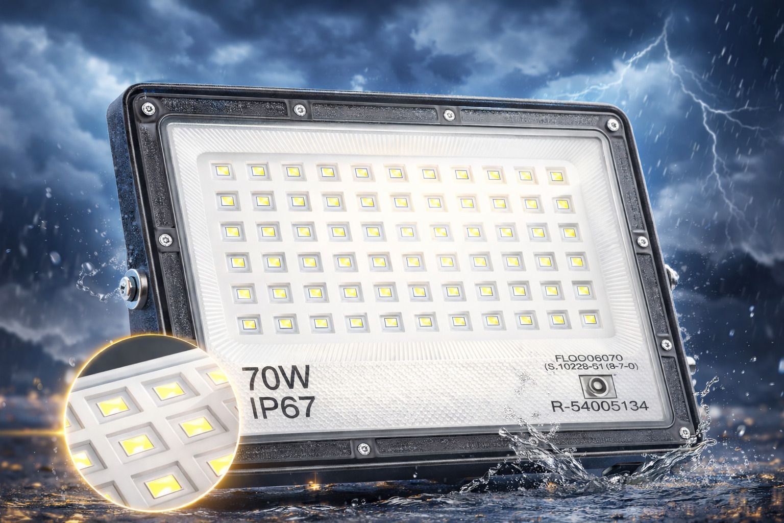 SPARKWORLD 70W-IP67 Flood Light Flood Light Outdoor Lamp (White)