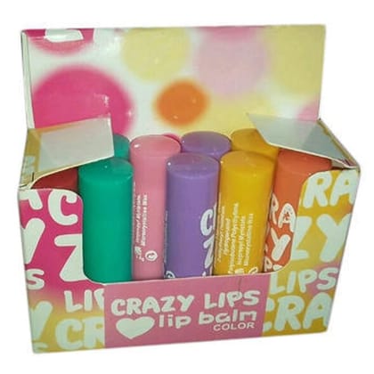 Elecsera Crazy Lip Balm Fruity Flavor, 36g (Pack Of 12) - Multicolor