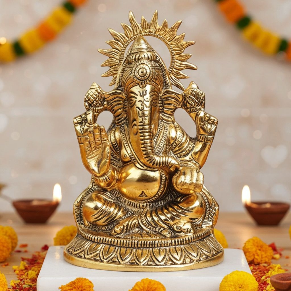 Aluminium Showpiece Ganesh Ji (ASMAS474 G)