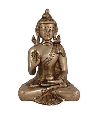 Arihant Craft� Ethnic Decor Lord Buddha Idol Hand Made � 19 cm (Brass, Gold) Arihant Craft� Ethnic Decor Lord Buddha Idol Hand Made � 19 cm (Brass, Gold)