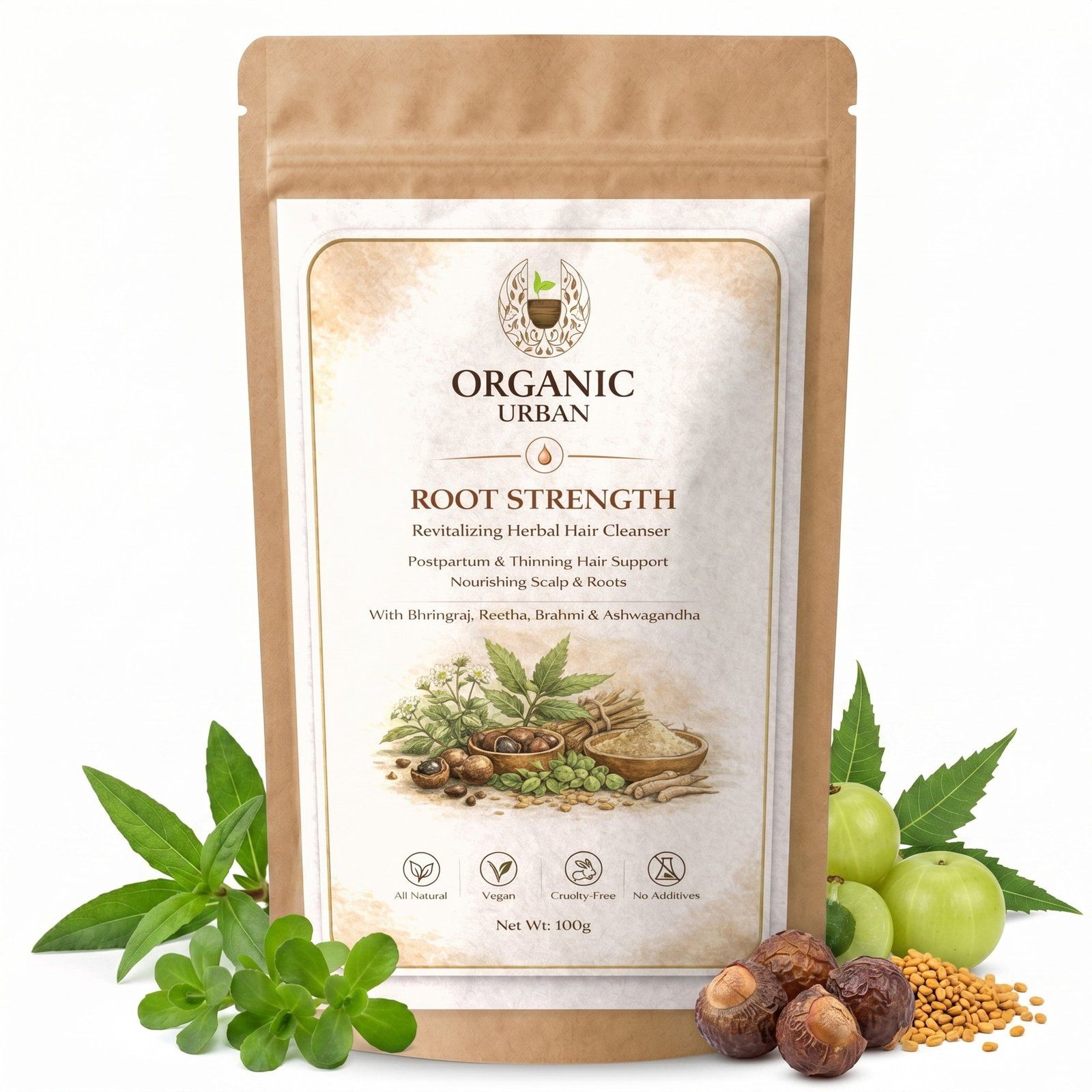 Organic Urban Root Strength | Herbal Hair Wash Powder | 100 g