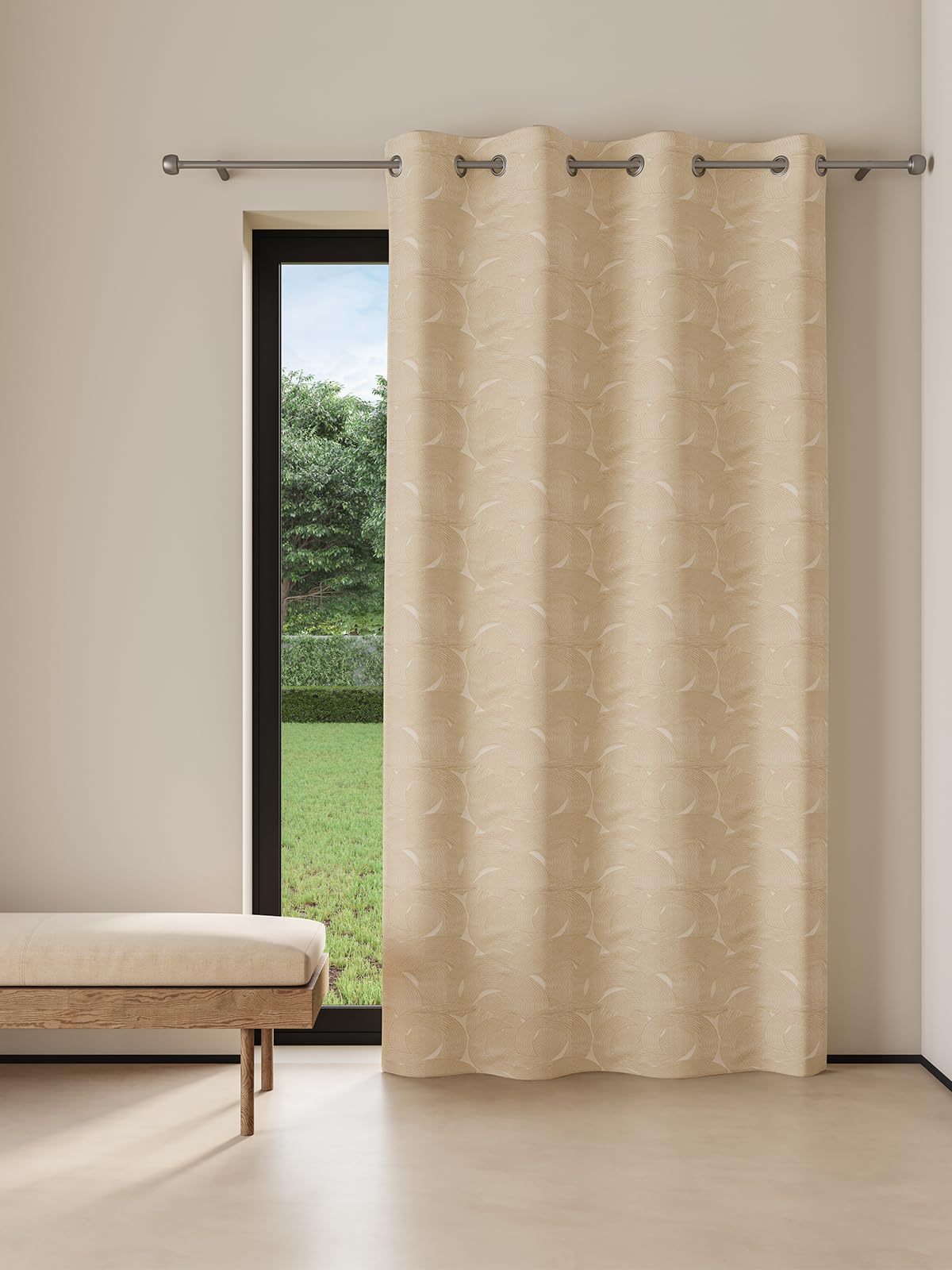 DDECOR - 100% PolyesterAbstract PatternLarge Door 9 Ft|135 CM X 270 CM| - Beige