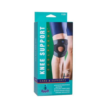 Oppo 1125 Coolprene Knee Support - Free Size (Black) Oppo 1125 Coolprene Knee Support - Free Size (Black)
