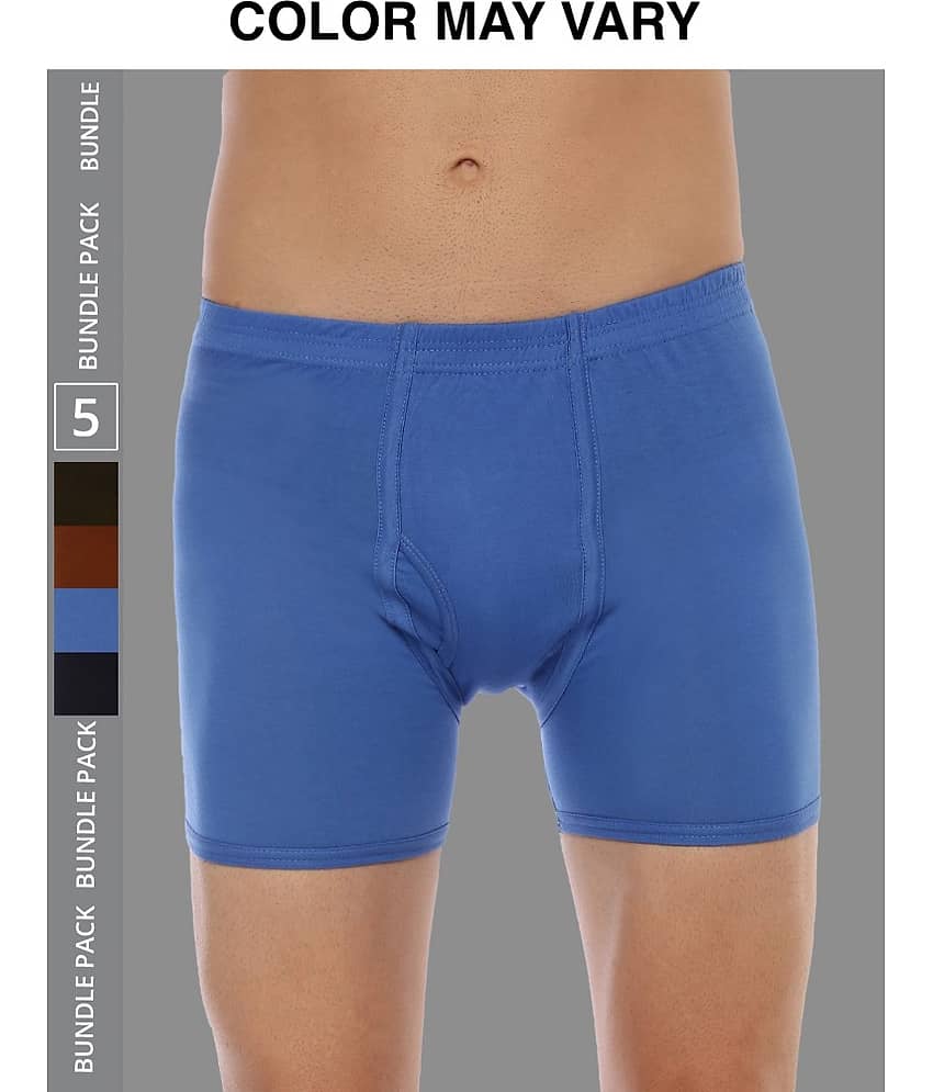 Dollar Lehar Mens Combed Cotton Trunk - Pack of 5 - (Colour May Vary)