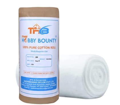 THB Pure Cotton Wool Roll 15Kg Bulk Pack (500gm x 30) | Soft Medical Grade Cotton for Baby Care, Makeup Removal, Skincare, Facial Cleansing & Wound Cleaning | Parlor & Personal Use