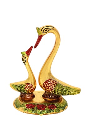 DreamKraft Metal Kissing Duck Showpiece, Standard, Multicolour, 2 Pieces
