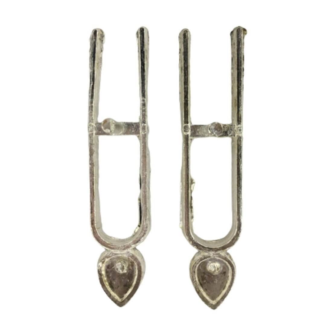 MAYAPURI Tilak Mold/Tilok Kathi (U Shape) Tilak/Tika Stamp Silver, Metal (Pack of 2)