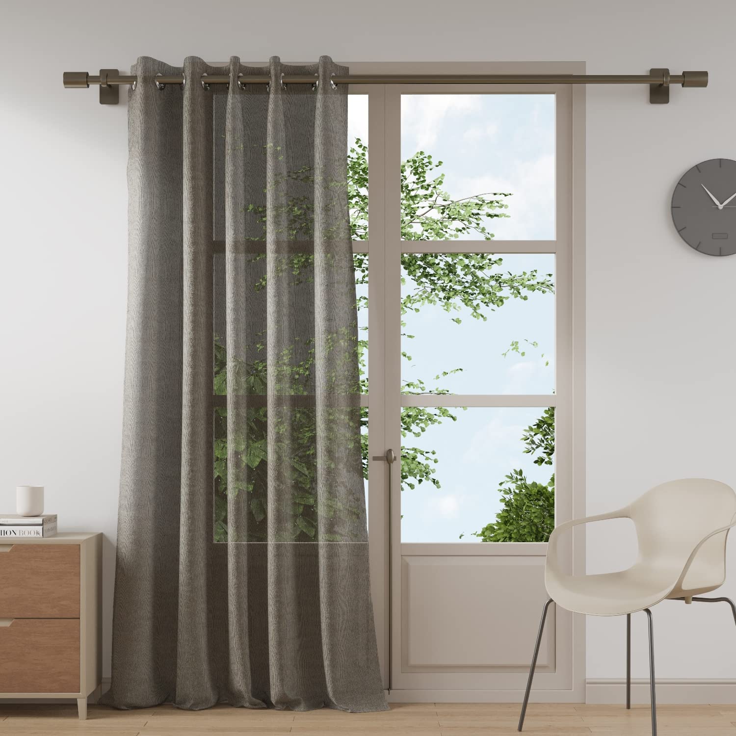 DDECOR - 100% PolyesterPlain And Texture PatternDoor 7 Ft|135 CM X 225 CM| - White
