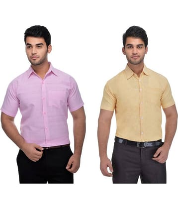 DESHBANDHU DBK Cotton Regular Fit Half Sleeves Men's Formal Shirt - Multi ( Pack of 2 )