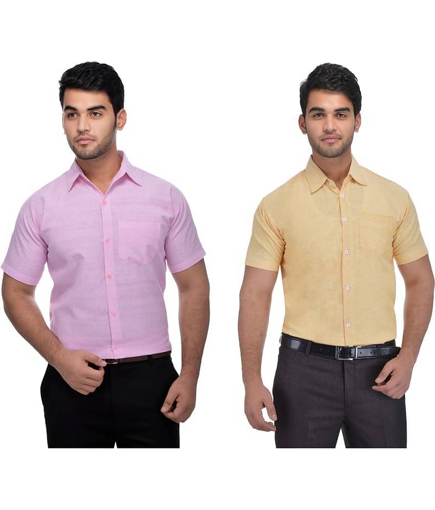 DESHBANDHU DBK Cotton Regular Fit Half Sleeves Men's Formal Shirt - Multi ( Pack of 2 )