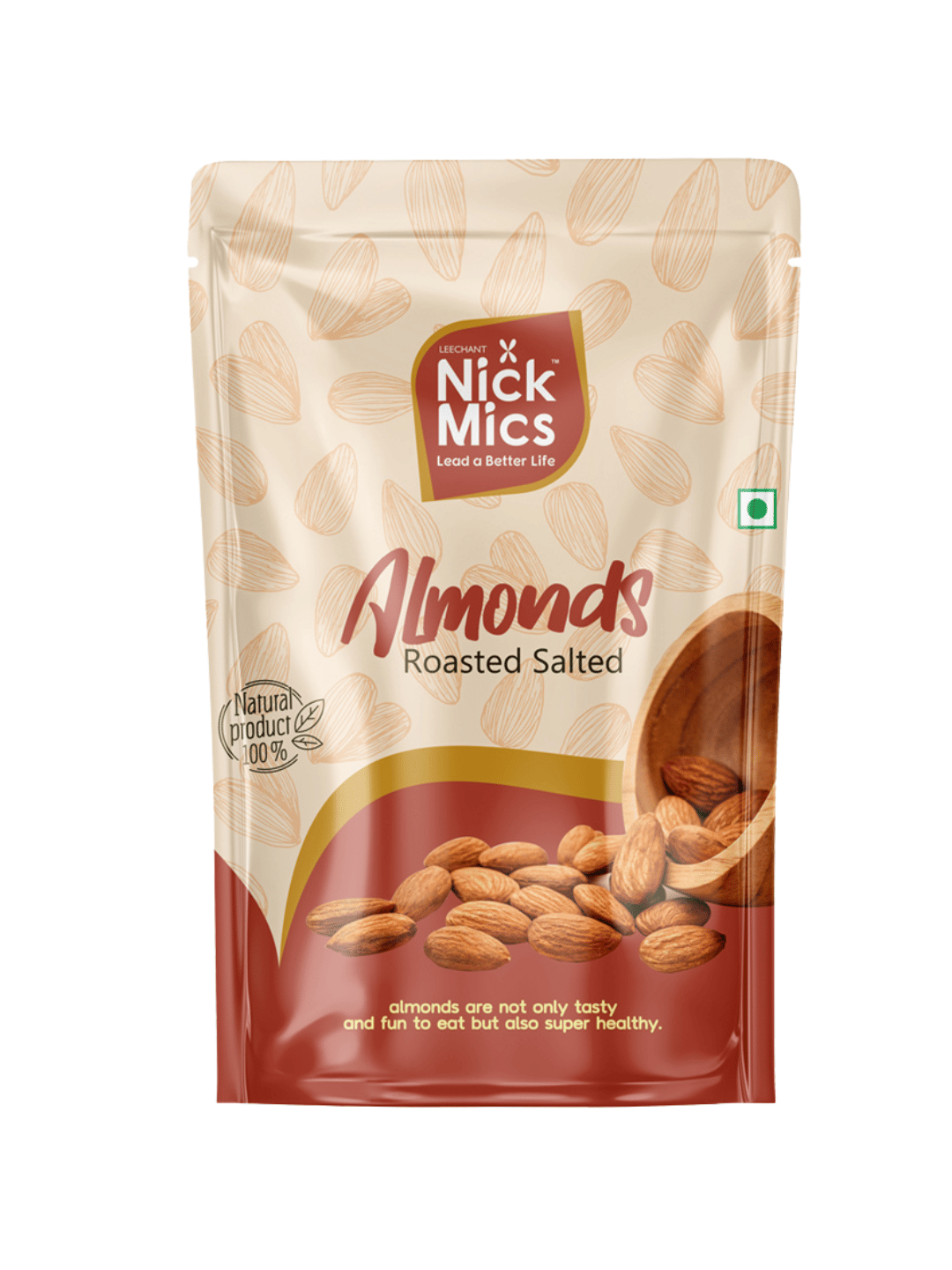 Nickmics Roasted & Salted Almond-250g