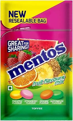 Mentos, Rainbow Assorted, Chewy Dragees Pouch, 136G 40Pic(Orange,Mint)