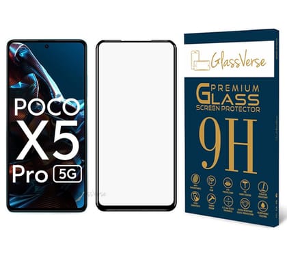 GlassVerse Anti-Shatter Tempered Glass For Poco X5 Pro 5G Smartphone (Pack of 1) With Free Installation Kit Full Screen Coverage-6.67 Inch GlassVerse Anti-Shatter Tempered Glass For Poco X5 Pro 5G Smartphone (Pack of 1) With Free Installation Kit Full Sc