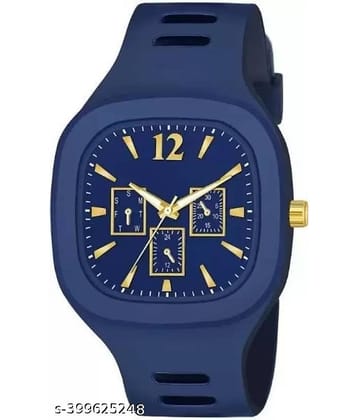 BANDSMITH Blue PU Digital Men's Watch