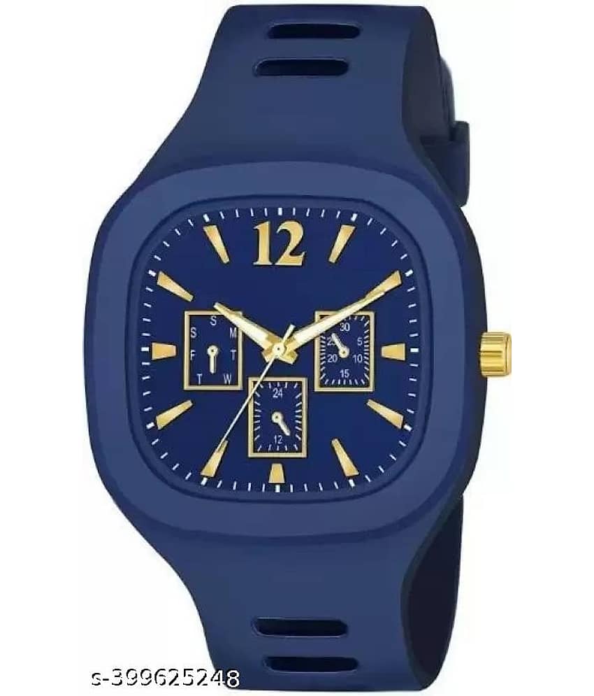 BANDSMITH Blue PU Digital Men's Watch