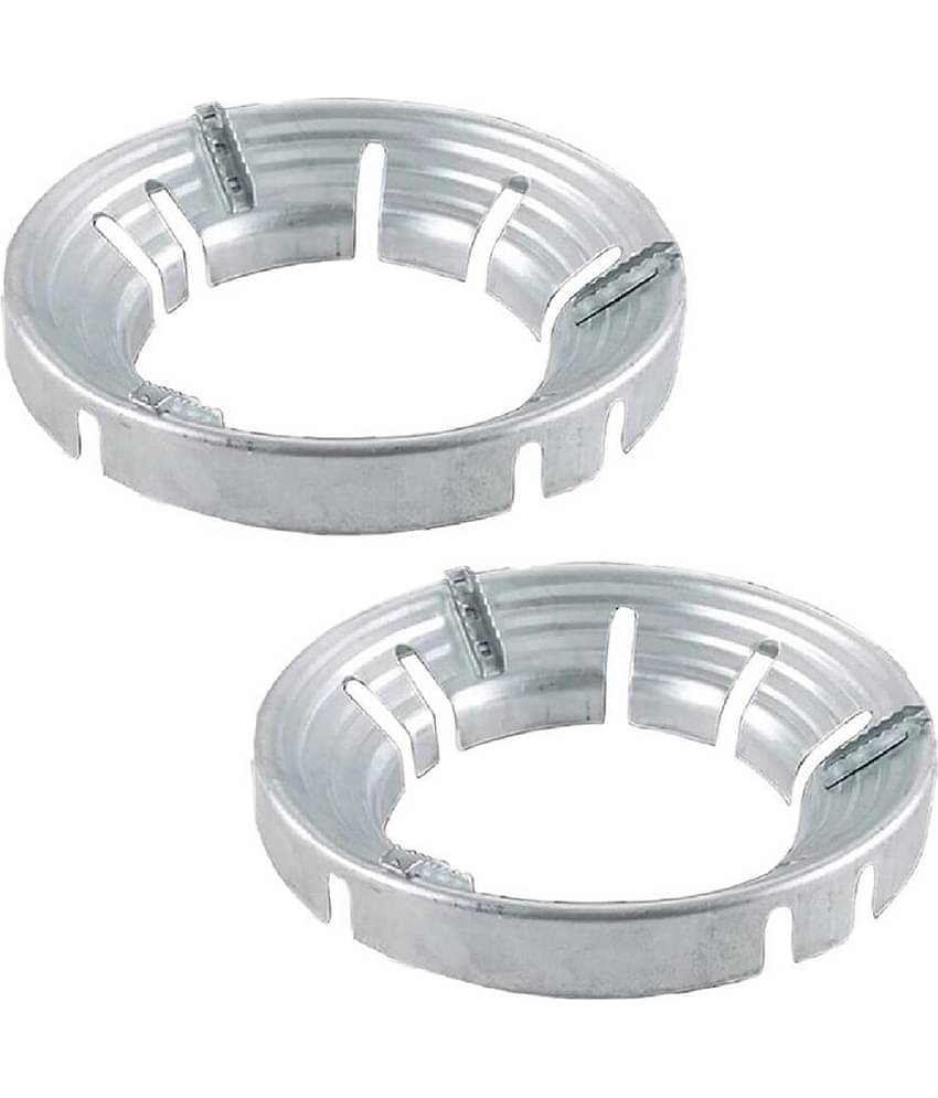 RAMDEV ENTERPRISE Gas Saver Burner Stand Gas Chula Burner Gas Stove Burner Stand Jali Ring Fire & Windproof Energy Saving, Gas Chula Support Stand 4 Legs Supported For Indian Gas 0.7mm (Pack Of 2)(SILVER).