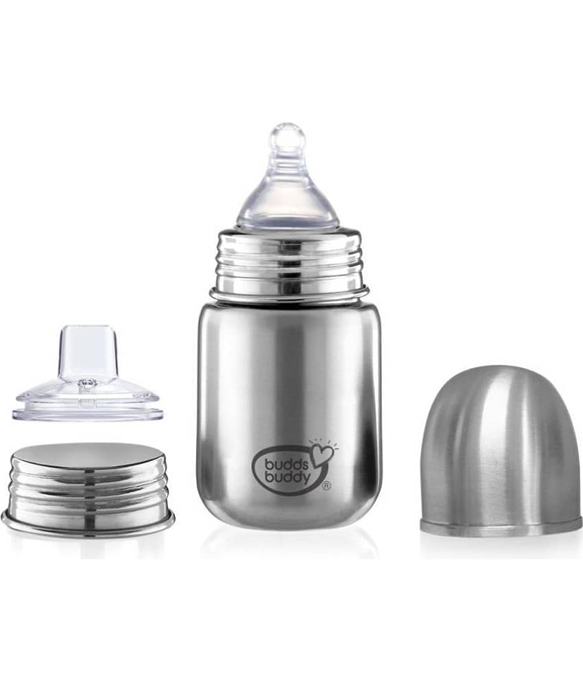 Buddsbuddy - Grey 200 ml Feeding Bottle (Pack of 1)